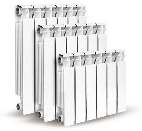 Биметаллические радиаторы имеют разные размеры, благодаря чему могут быть установлены в любом помещении