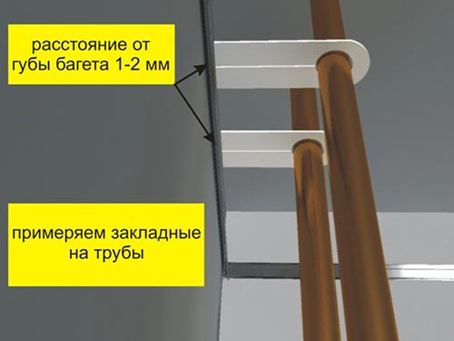 Как обойти трубу натяжным потолком