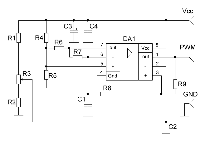 Схема генератора ШИМ
