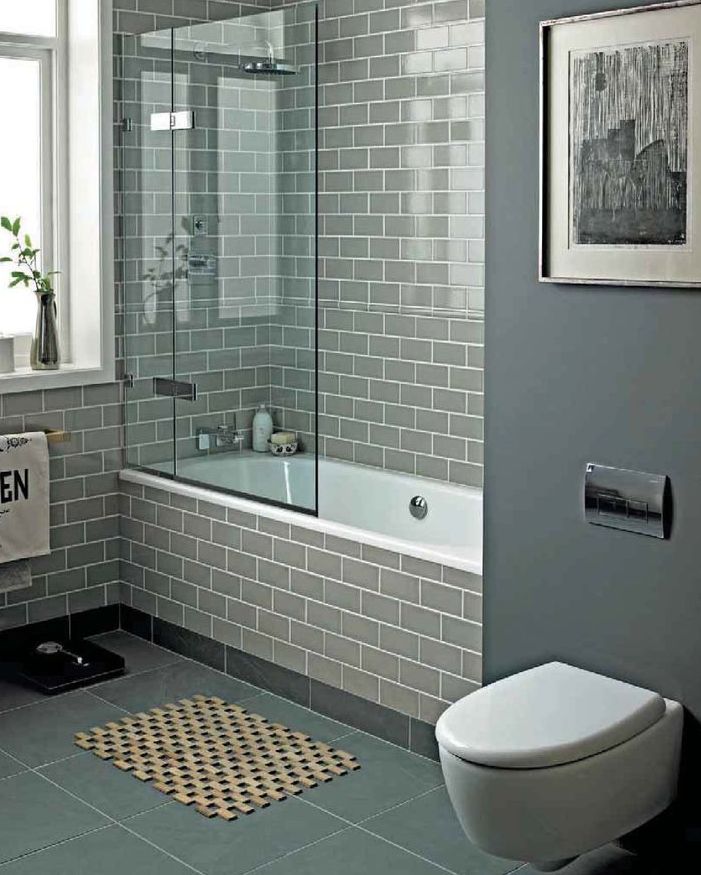 Серый цвет стен в ванной