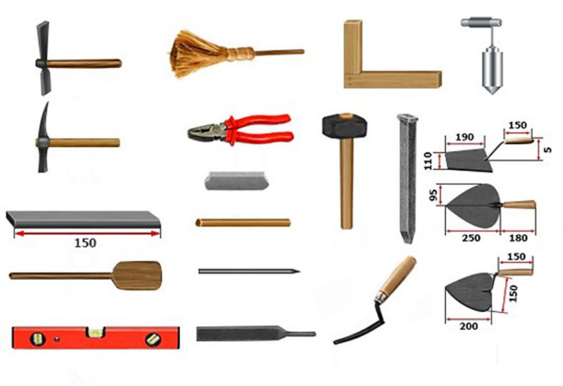 Инструменты и материалы для строительства печи