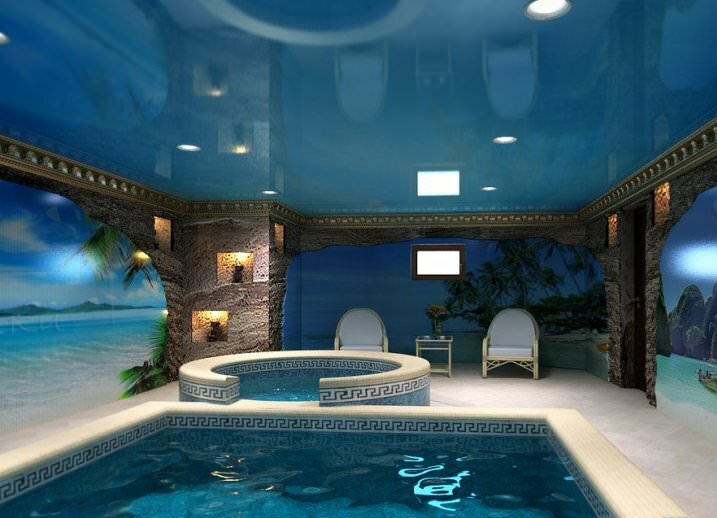 Наиболее популярным и востребованным является стационарный бассейн, который располагается внутри частного дома