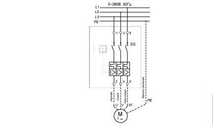 Схема подключения электронасосов через автоматический выключатель