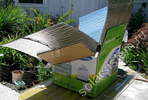 Как сделать солнечную печь из картонной коробки