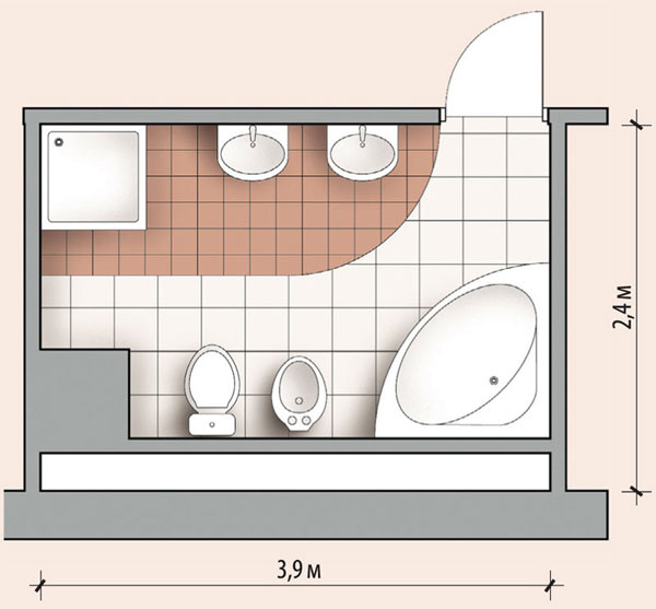 Ванная комната 7,7 кв м