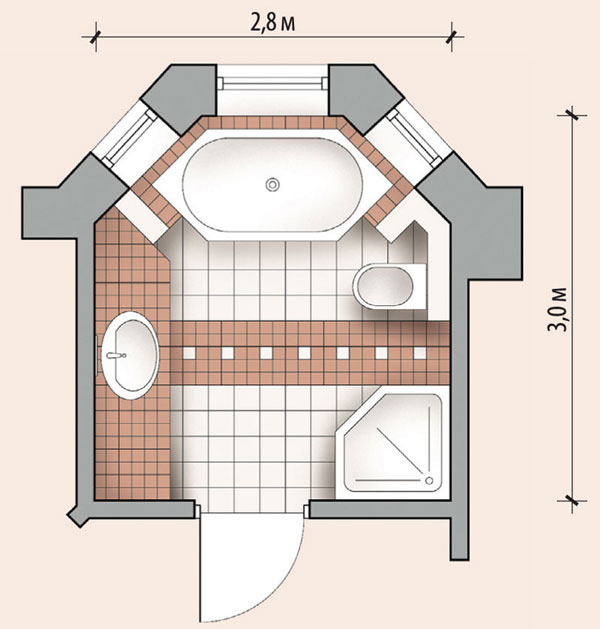 Ванная комната 8,4 кв м
