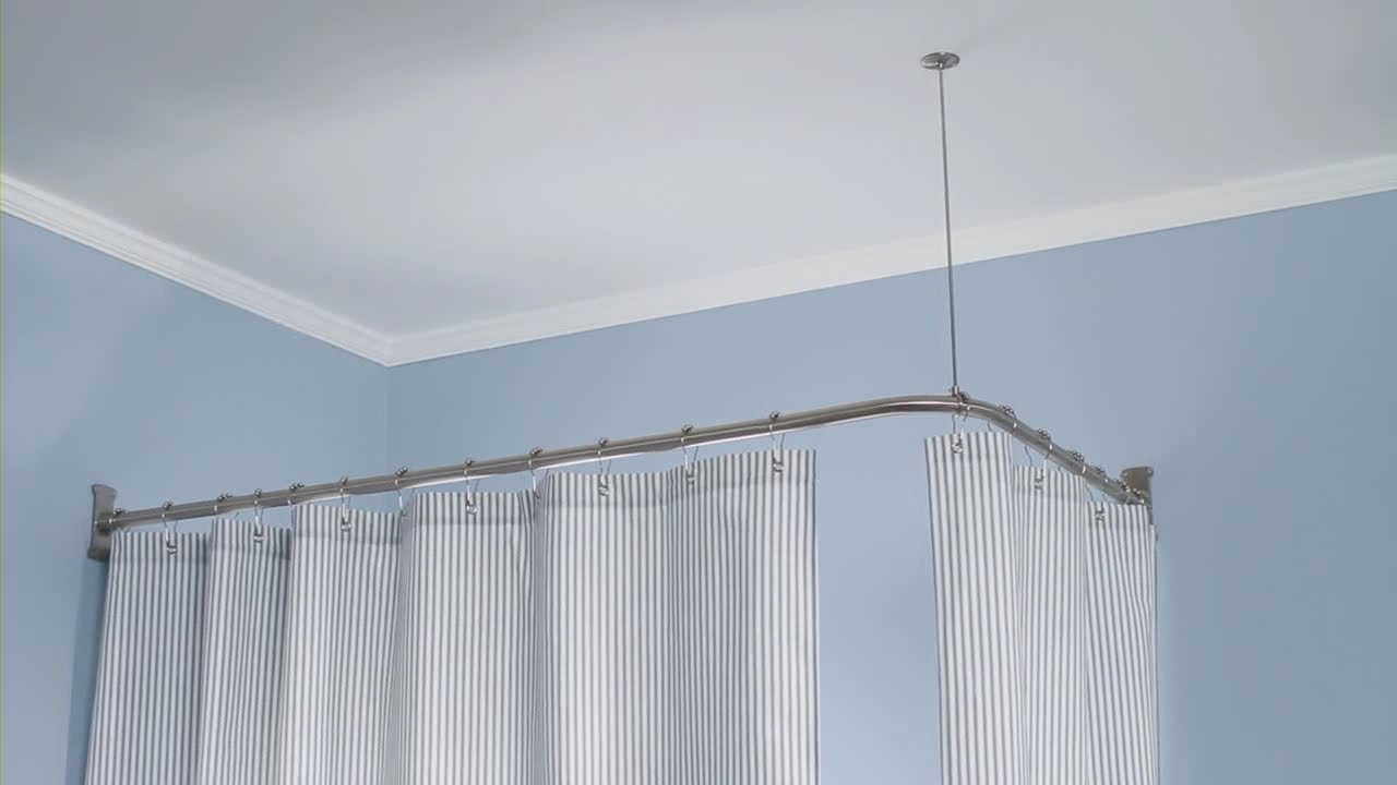 Штанга для шторы в ванную | Крепления штанг для штор