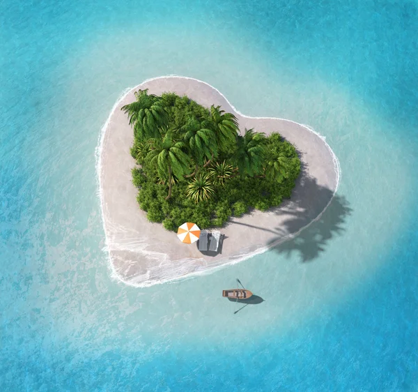 Остров в форме сердца — стоковое фото