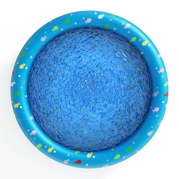Резиновые детские бассейн с водой. 3D иллюстрации — стоковое фото
